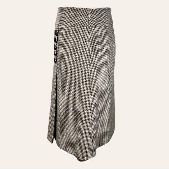 Talbots Academia Tweed Houndstooth Wool A Line Skirt Size 4 Petite - Picture 4 of 7